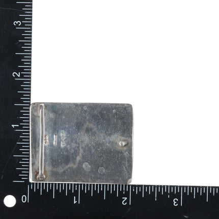 vintage Mexican sterling silver belt buckle with engraved star design