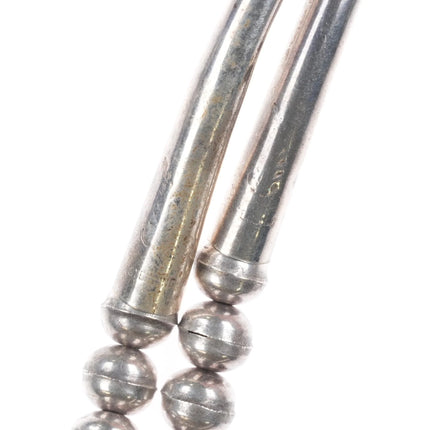 18" Vintage Navajo sterling silver beaded turquoise pendant necklace 5 drop - Estate Fresh Austin