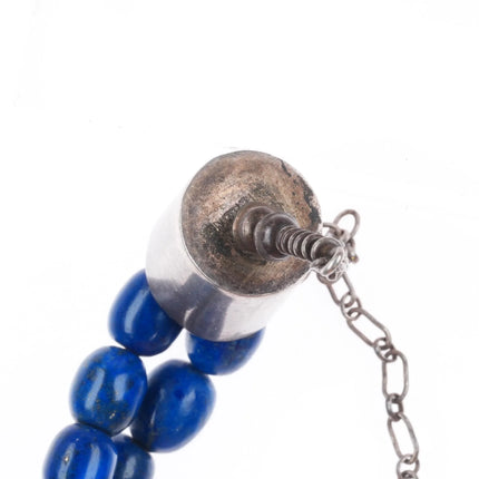 30" Vintage RC Santo Domingo sterling silver pendant/necklace Lapis/shell