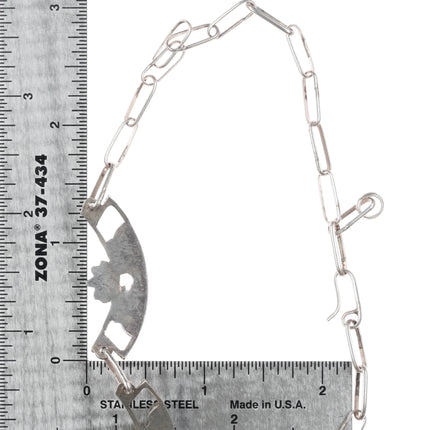 17" Vintage Dishta Zuni sterling silver flush inlay turquoise bib necklace - Estate Fresh Austin