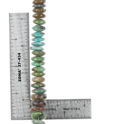 24" Southwestern sterling silver turquoise beaded Heishi necklace - Estate Fresh Austin