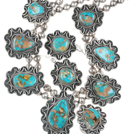 Vintage Navajo sterling silver Necklace, earrings, 6.5" Cuff bracelet sz8.5 Ring - Estate Fresh Austin