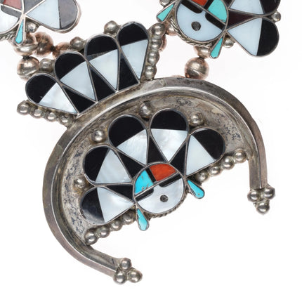 Vintage William Zunie sterling silver sunface squash blossom Cuff bracelet Ring - Estate Fresh Austin