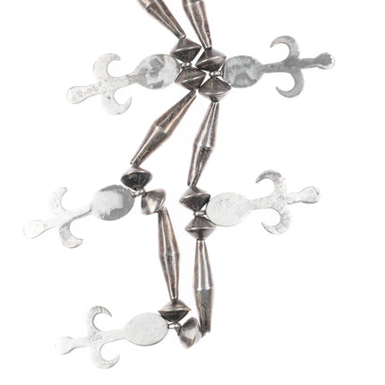 Vintage Navajo tube beads cast silver necklace w/ high grade turquoise - Estate Fresh Austin