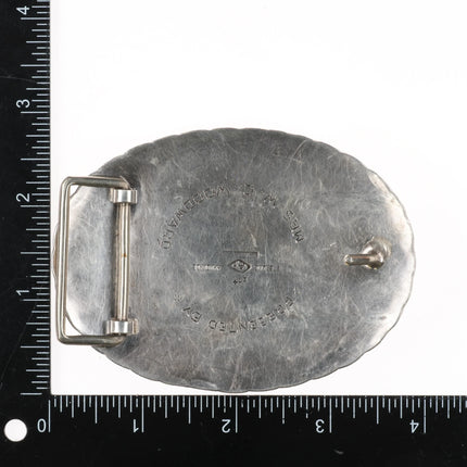 Carl Poul Petersen Canadian Sterling silver Cutting Horse Rodeo Belt buckle - Estate Fresh Austin