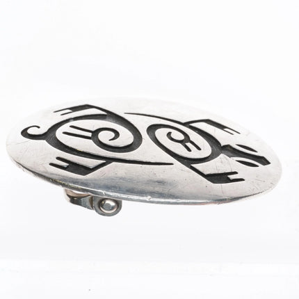 Riley Polequaptewa Hopi Overlay turtle belt buckle sterling silver - Estate Fresh Austin