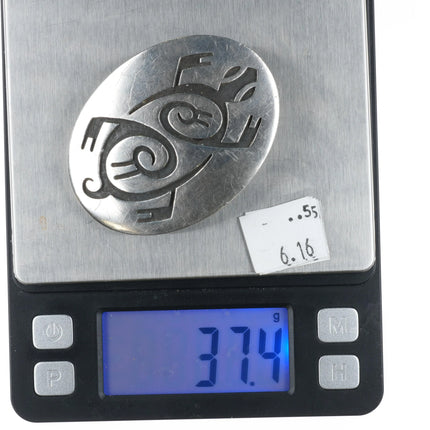 Riley Polequaptewa Hopi Overlay turtle belt buckle sterling silver - Estate Fresh Austin