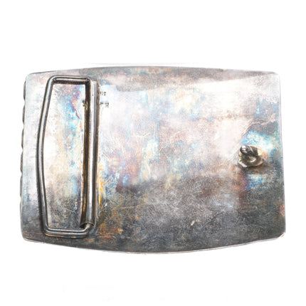 Vintage Sterling silver Texas star inlaid belt buckle fossil/shell - Estate Fresh Austin