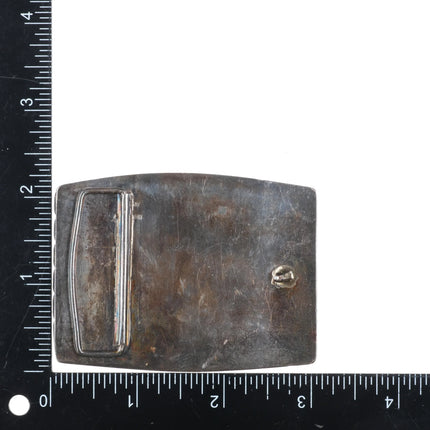 Vintage Sterling silver Texas star inlaid belt buckle fossil/shell - Estate Fresh Austin