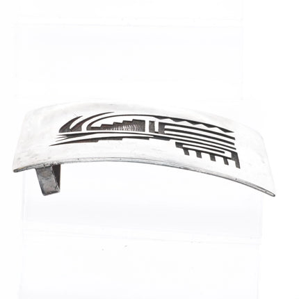 Norman Honie Sr Hopi Overlay belt buckle sterling silver Vintage c1960's - Estate Fresh Austin
