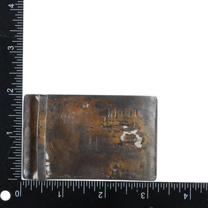 Norman Honie Sr Hopi Overlay belt buckle sterling silver Vintage c1960's - Estate Fresh Austin