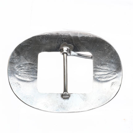 Vintage Navajo hand stamped sterling silver concho style belt buckle - Estate Fresh Austin