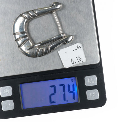 Ray Adakai Navajo Sterling silver hand chiseled belt buckle - Estate Fresh Austin