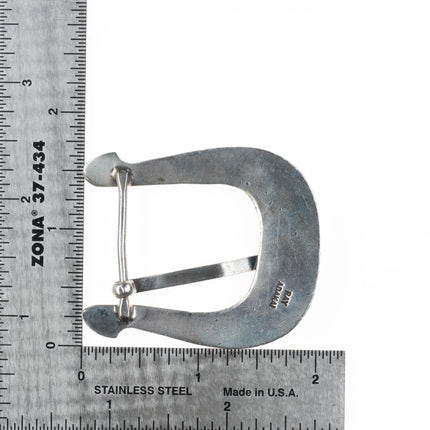 Ray Adakai Navajo Sterling silver hand chiseled belt buckle - Estate Fresh Austin