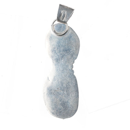 Large Tom Taylor Navajo sterling silver Royston turquoise two stone pendant