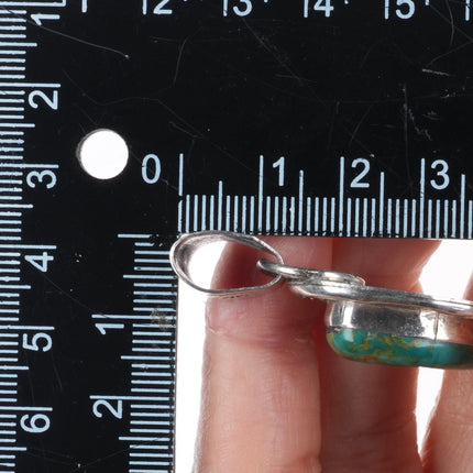Large Tom Taylor Navajo sterling silver Royston turquoise two stone pendant