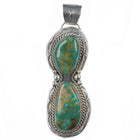 Large Tom Taylor Navajo sterling silver Royston turquoise two stone pendant