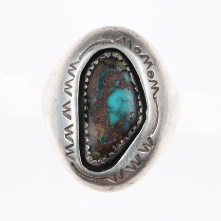 sz7.5 Teddy Goodluck Navajo Bisbee turquoise sterling silver ring - Estate Fresh Austin