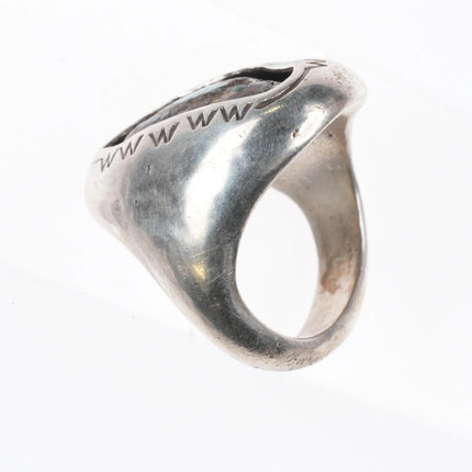 sz7.5 Teddy Goodluck Navajo Bisbee turquoise sterling silver ring - Estate Fresh Austin