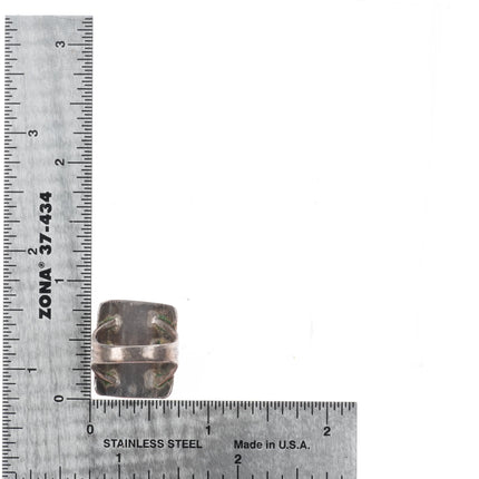 sz5 1940's Navajo Royston turquoise hand stamped sterling silver ring - Estate Fresh Austin