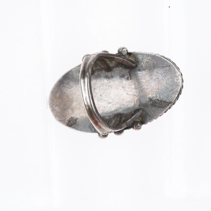 sz7 Large 30's-40's Navajo Petrified Wood Agate Sterling silver ring - Estate Fresh Austin