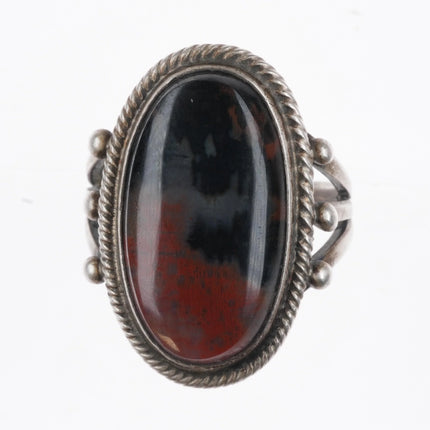 sz7 30's-40's Navajo petrified wood agate sterling silver ring - Estate Fresh Austin