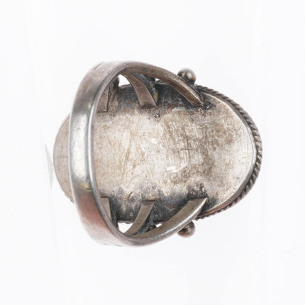 sz7 30's-40's Navajo petrified wood agate sterling silver ring - Estate Fresh Austin