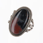 sz7 30's-40's Navajo petrified wood agate sterling silver ring - Estate Fresh Austin