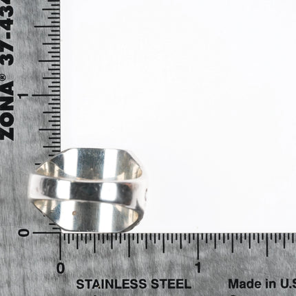 sz8.25 Vintage Navajo Royston Turquoise sterling silver ring with stamped sides - Estate Fresh Austin