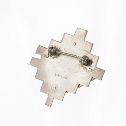 Native American sterling silver petroglyph overlay deer/moose pin/brooch - Estate Fresh Austin