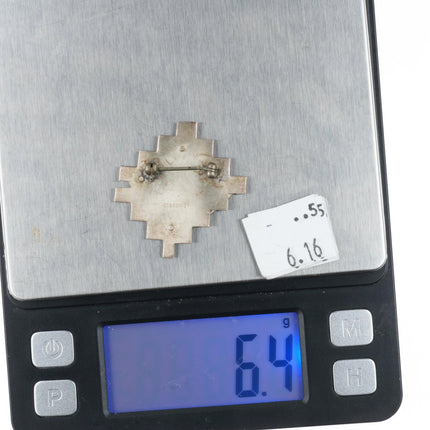 Native American sterling silver petroglyph overlay deer/moose pin/brooch - Estate Fresh Austin