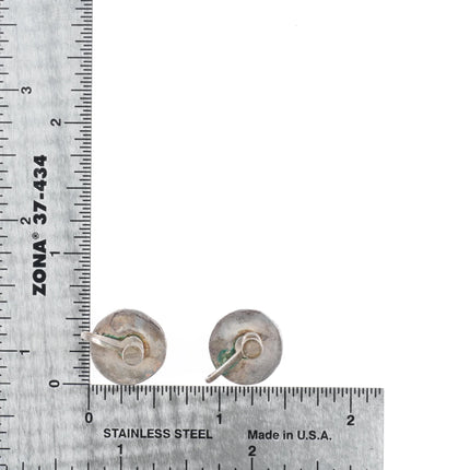 Vintage 1950's Zuni inlay sterling silver screw back sunface earrings - Estate Fresh Austin