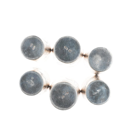 6 Antique Russian 84 Silver Shot glasses Kiddush Cup hand engraved Sterling - Estate Fresh Austin