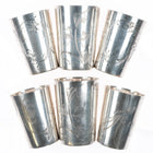 6 Antique Russian 84 Silver Shot glasses Kiddush Cup hand engraved Sterling - Estate Fresh Austin