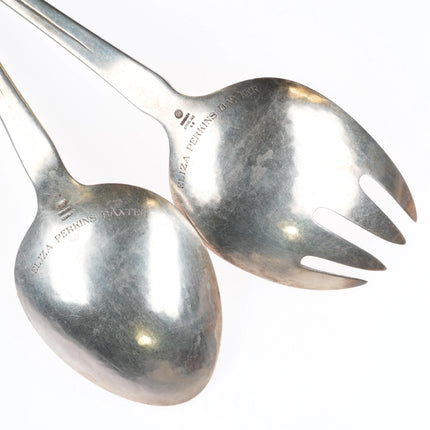 c1920 Antique Georg Jensen Salad serving fork/spoon set sterling silver