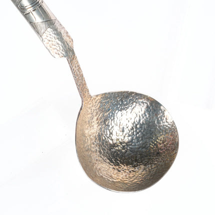 Vintage Hand carved sterling silver Haida hammered serving spoon ladle