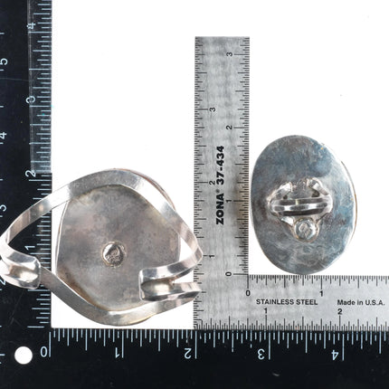 6.7" sz7 Rhoda Jack Navajo sterling silver/turquoise/shell cuff bracelet/ring