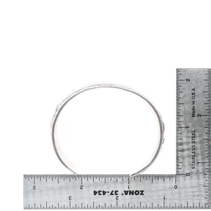 6.25" Tom Billy Navajo sterling silver cuff bracelet overlay Corn/mountains