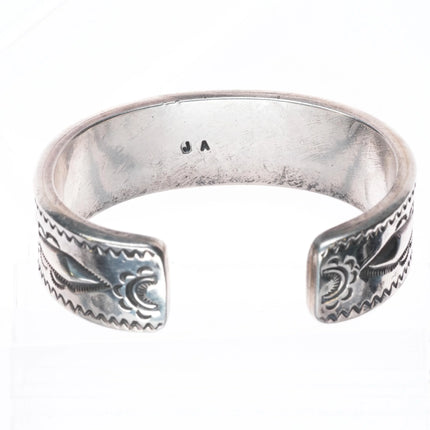6.4" Jack Adakai Heavy gauge deep stamped sterling silver cuff bracelet