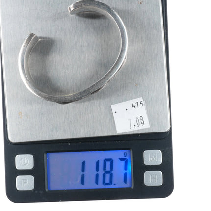 6.4" Jack Adakai Heavy gauge deep stamped sterling silver cuff bracelet