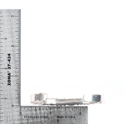 6.1" Ramona Loloma Hopi sterling silver malachite row cuff bracelet