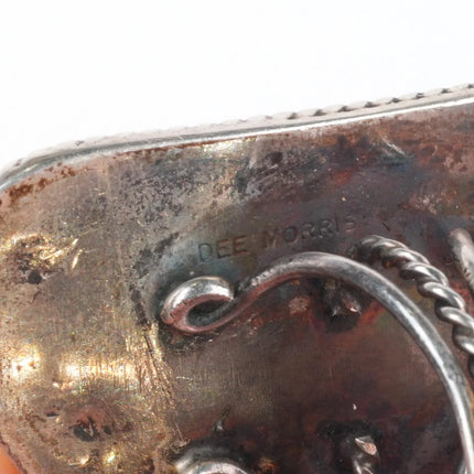 sz7 Dee Morris Large Lone Mountain spiderweb turquoise ring sterling silver