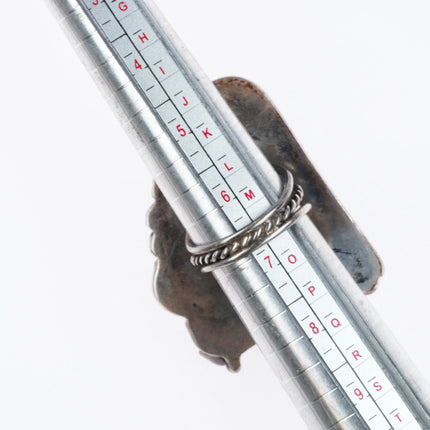 sz7 Dee Morris Large Lone Mountain spiderweb turquoise ring sterling silver