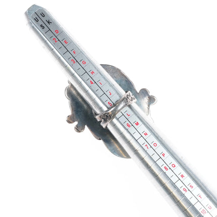 sz5.25 Vintage Dee Morris Large Smoky Bisbee turquoise ring sterling silver