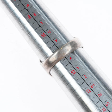 sz11  Loyolita Tsatte Zuni carved turquoise/coral sterling silver ring