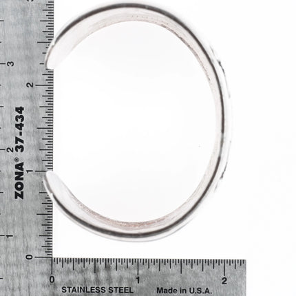 7" Big Bernard Dawahoya Hopi overlay cuff bracelet corn kachinas sterling silver - Estate Fresh Austin