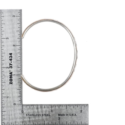 6.5" Sharon Cisco Navajo slim stacker hand stamped sterling silver cuff bracelet - Estate Fresh Austin