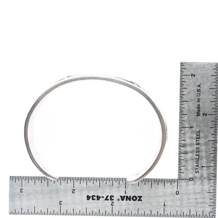 7" Nathan Fred Hopi Overlay bear paw cuff bracelet sterling silver