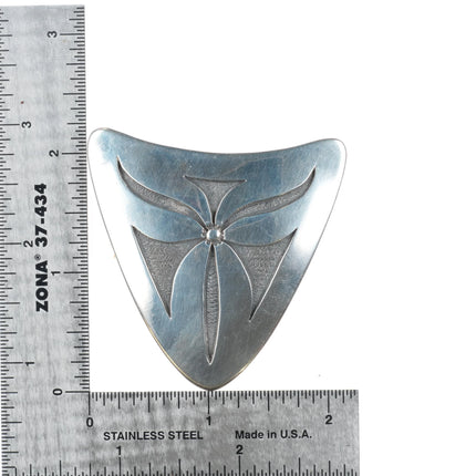 50's-60's George Kee Navajo White Hogan Shop Modernist sterling silver pendant