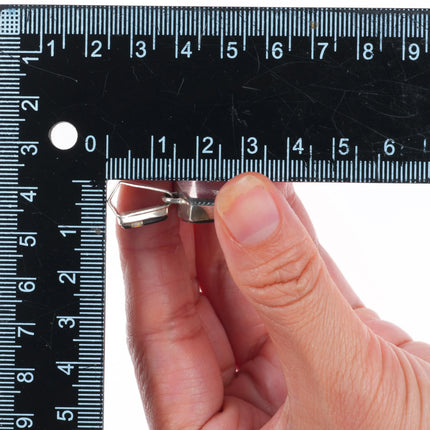 Calvin Begay Navajo sterling silver, onyx, opal inlay pendant